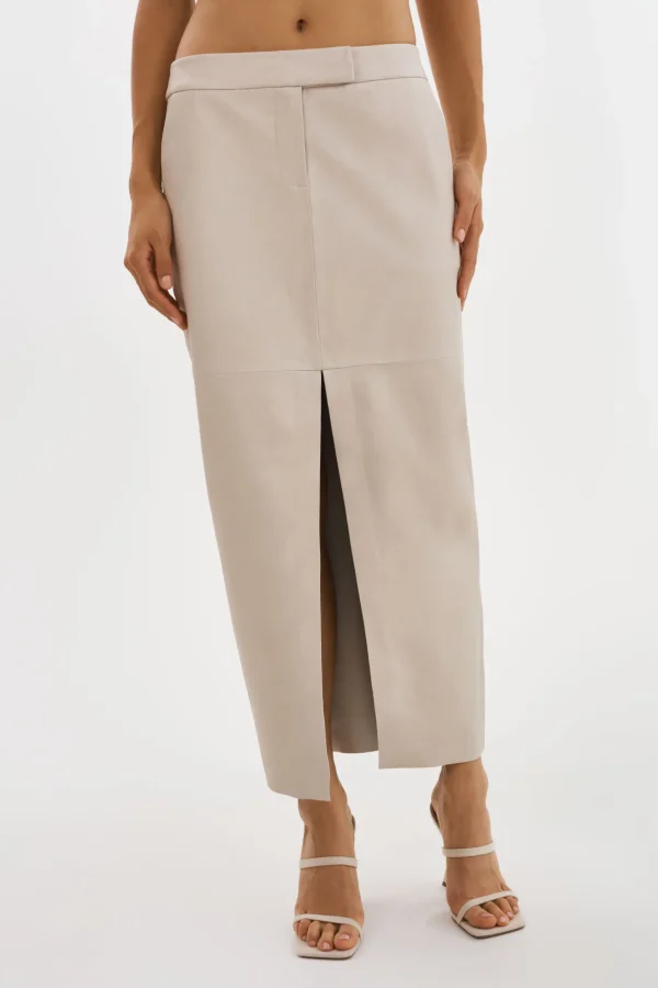 LAMARQUE Skirts | ABIA | Low Waist Leather Maxi Skirt Bone