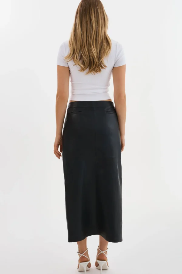 LAMARQUE Skirts | ABIA | Low Waist Leather Maxi Skirt Black
