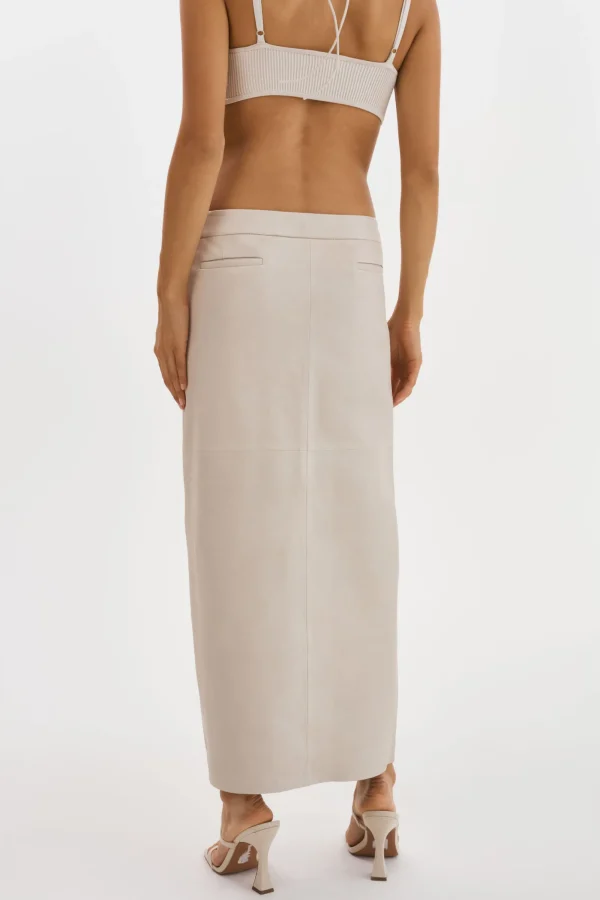 LAMARQUE Skirts | ABIA | Low Waist Leather Maxi Skirt Bone