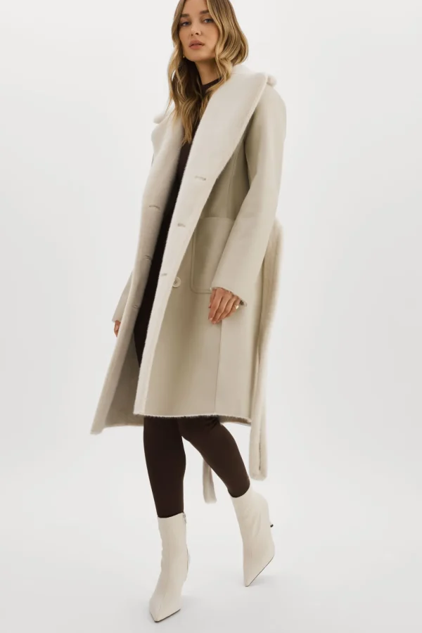 LAMARQUE Coats&Jackets | ABIGAIL | Faux Shearling Reversible Coat IVORY