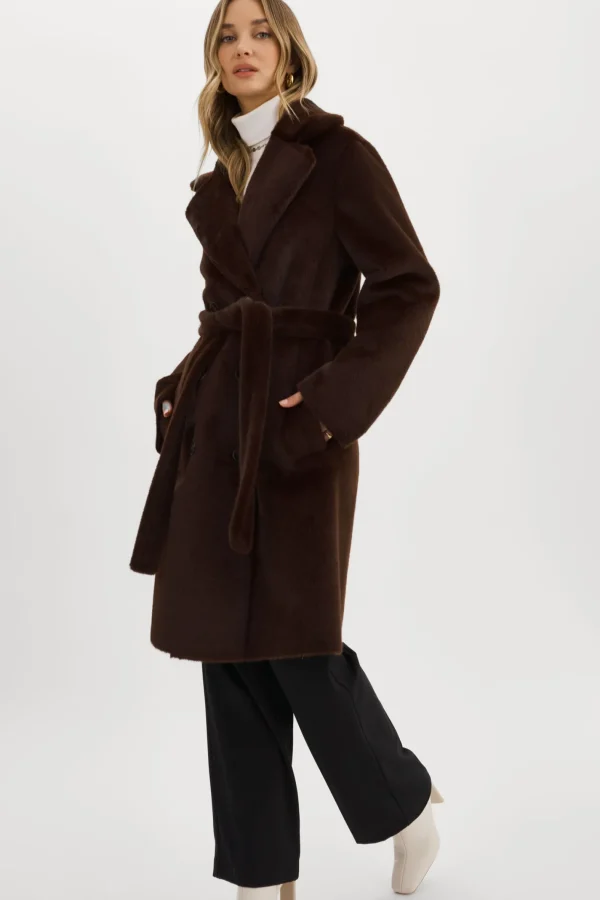 LAMARQUE Coats&Jackets | ABIGAIL | Faux Shearling Reversible Coat MAHOGANY