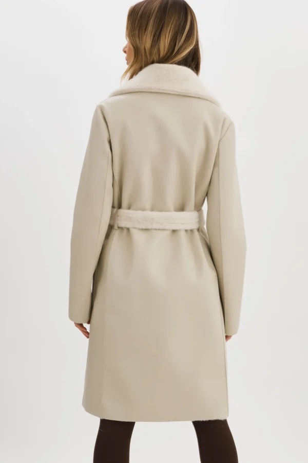 LAMARQUE Coats&Jackets | ABIGAIL | Faux Shearling Reversible Coat IVORY