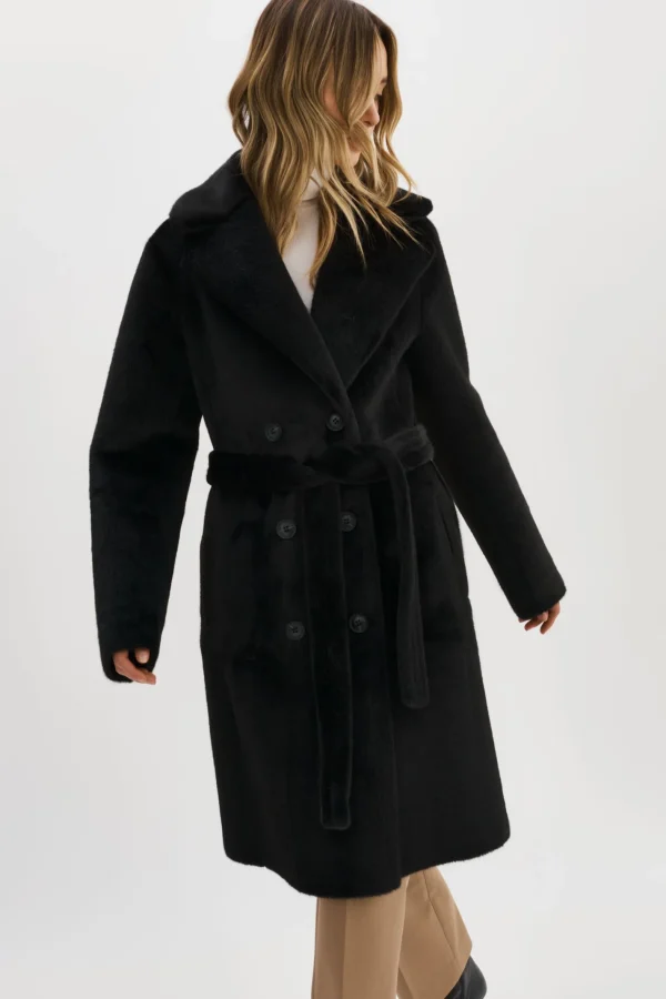 LAMARQUE Coats&Jackets | ABIGAIL | Faux Shearling Reversible Coat Black
