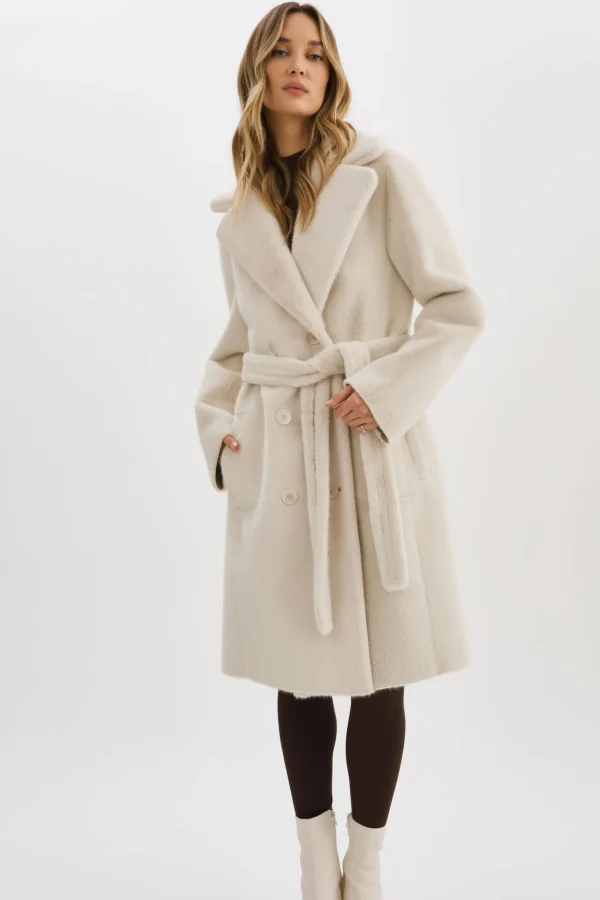 LAMARQUE Coats&Jackets | ABIGAIL | Faux Shearling Reversible Coat IVORY