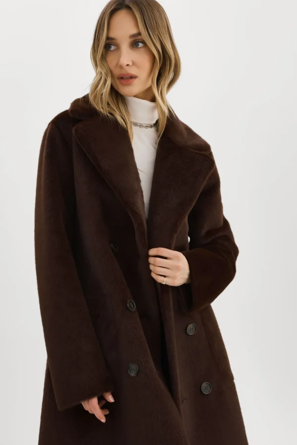 LAMARQUE Coats&Jackets | ABIGAIL | Faux Shearling Reversible Coat MAHOGANY