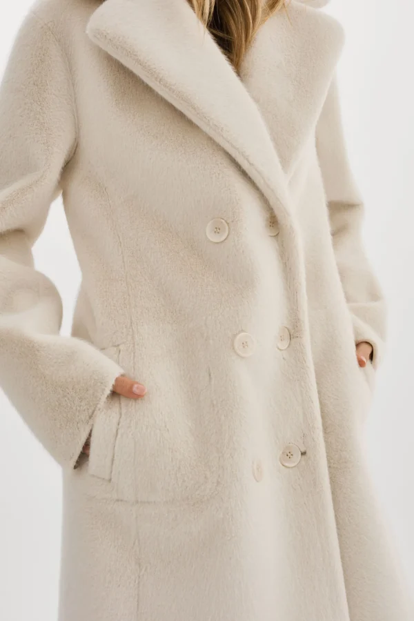 LAMARQUE Coats&Jackets | ABIGAIL | Faux Shearling Reversible Coat IVORY