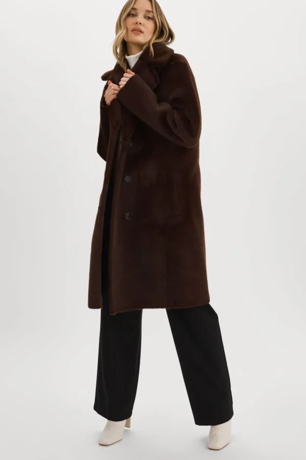 LAMARQUE Coats&Jackets | ABIGAIL | Faux Shearling Reversible Coat MAHOGANY