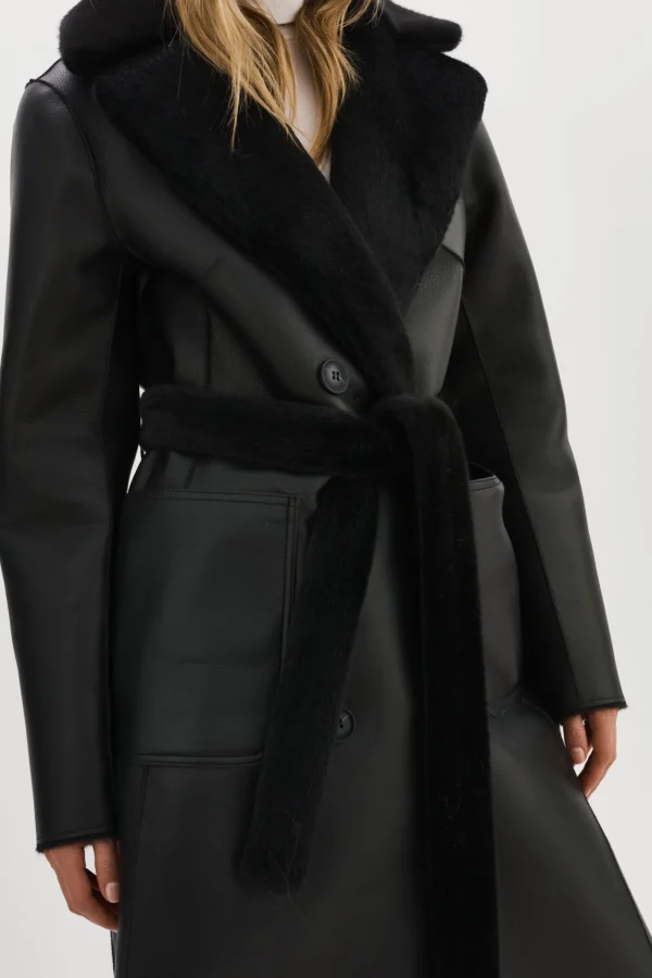 LAMARQUE Coats&Jackets | ABIGAIL | Faux Shearling Reversible Coat Black