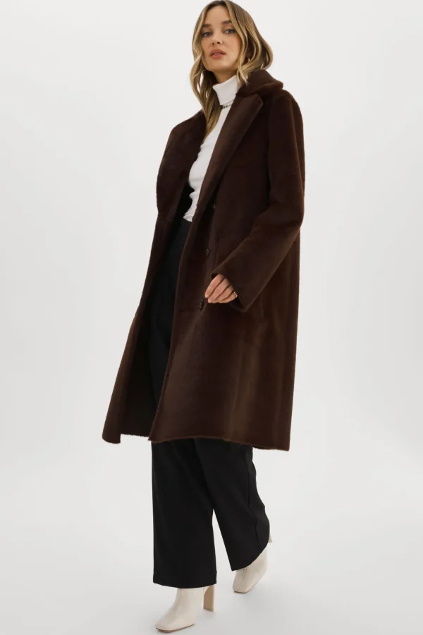 LAMARQUE Coats&Jackets | ABIGAIL | Faux Shearling Reversible Coat MAHOGANY