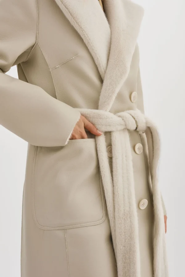 LAMARQUE Coats&Jackets | ABIGAIL | Faux Shearling Reversible Coat IVORY