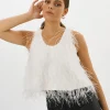 LAMARQUE Tops | ABRIELLE | Ostrich Feather Top WHITE