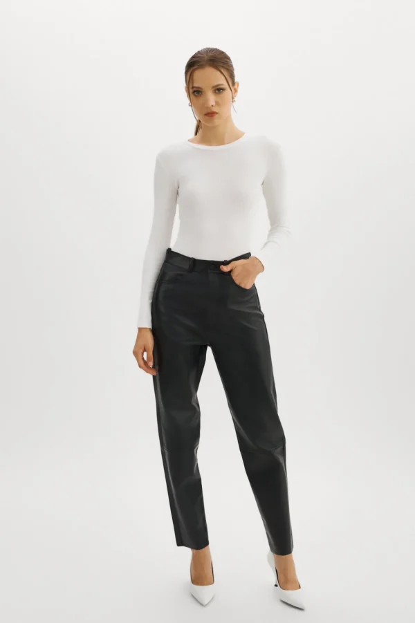 LAMARQUE Pants&Shorts | ADELINE | Leather Jeans Black