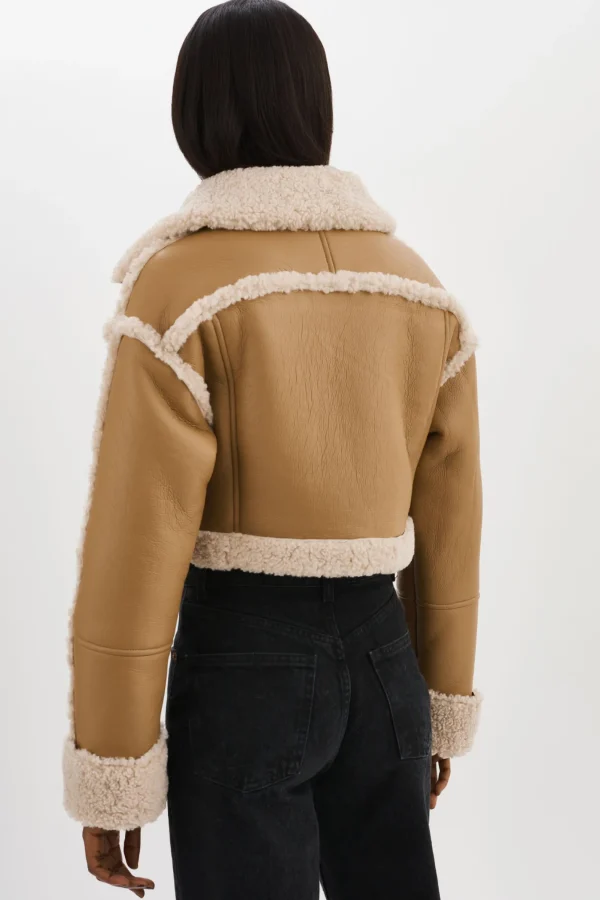 LAMARQUE Coats&Jackets | ADRINA | Faux Shearling Crop Jacket Biscuit
