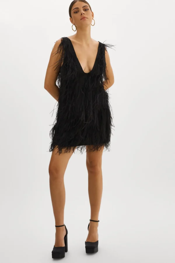 LAMARQUE Dresses | ALENA | Feather Dress Black