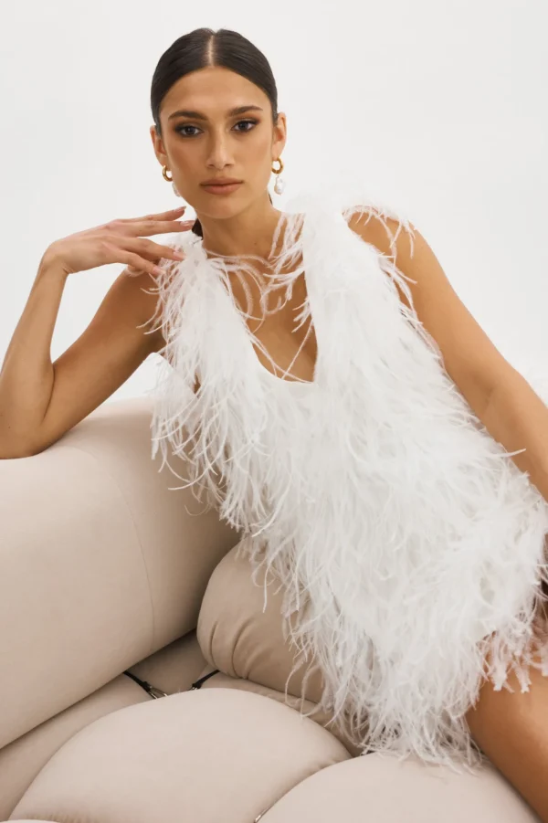 LAMARQUE Dresses | ALENA | Feather Dress White