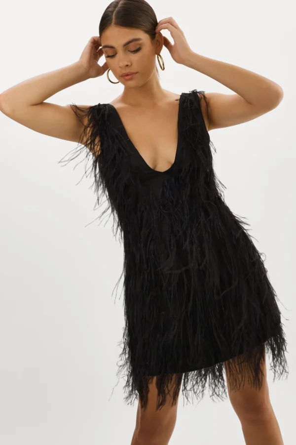 LAMARQUE Dresses | ALENA | Feather Dress Black