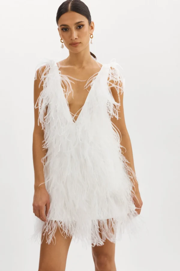 LAMARQUE Dresses | ALENA | Feather Dress White