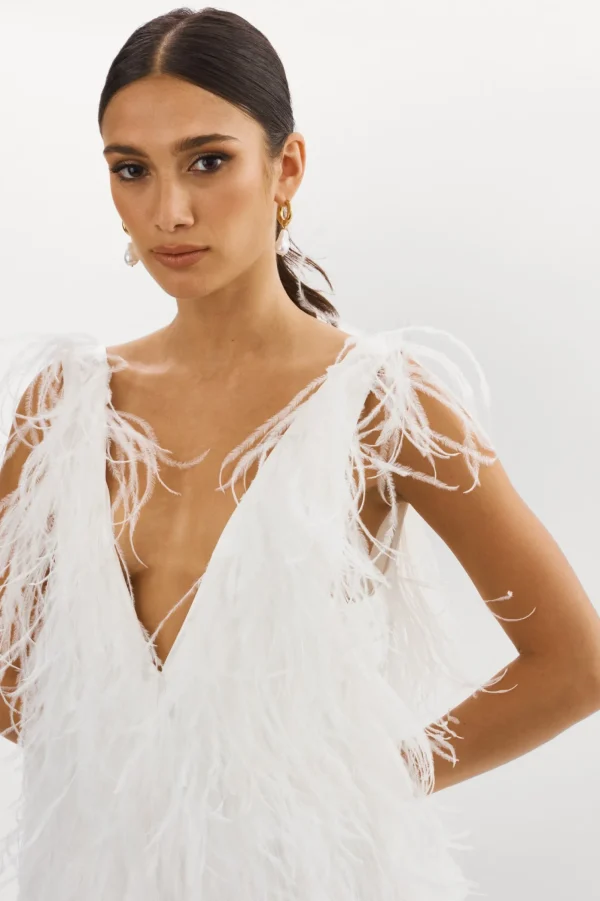 LAMARQUE Dresses | ALENA | Feather Dress White