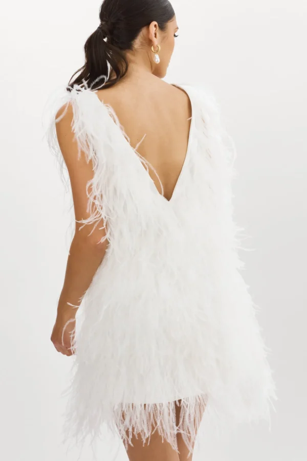 LAMARQUE Dresses | ALENA | Feather Dress White