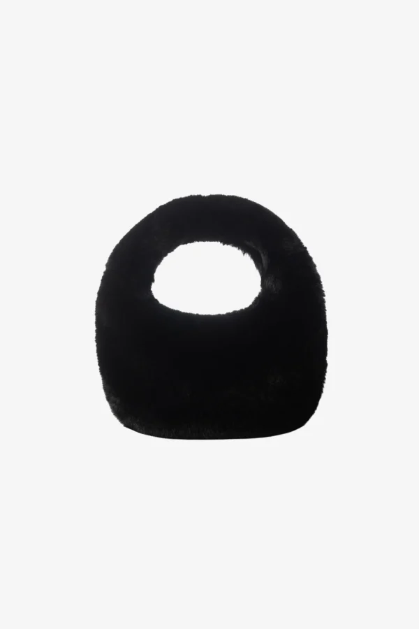 LAMARQUE Accessories | ALIX | Mini Faux Fur Hobo Bag Black