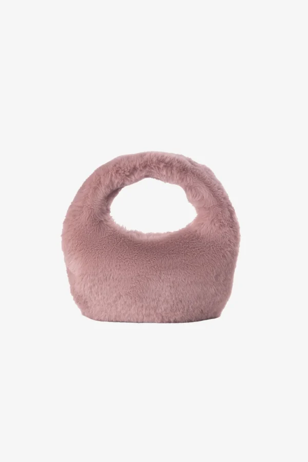 LAMARQUE Accessories | ALIX | Mini Faux Fur Hobo Bag Smoky Pink