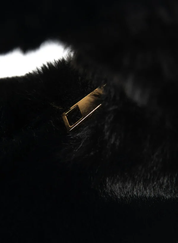 LAMARQUE Accessories | ALIX | Mini Faux Fur Hobo Bag Black