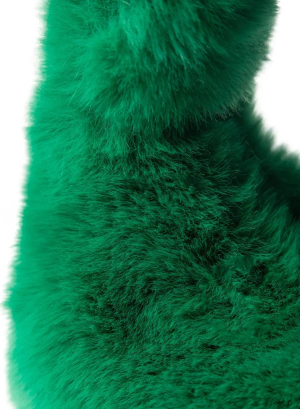 LAMARQUE Accessories | ALIX | Mini Faux Fur Hobo Bag VIBRANT GREEN