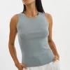 LAMARQUE Tops | AMBRA | Rib Knit Tank Top Eucalyptus