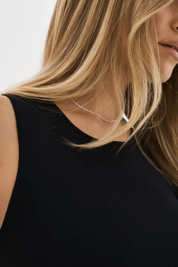 LAMARQUE Tops | AMBRA | Rib Knit Tank Top Black
