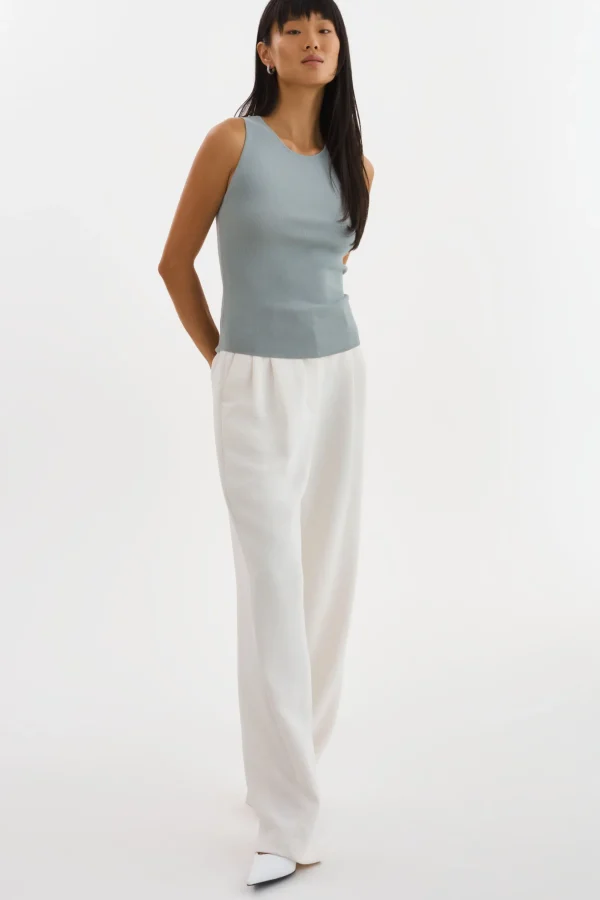 LAMARQUE Tops | AMBRA | Rib Knit Tank Top Eucalyptus