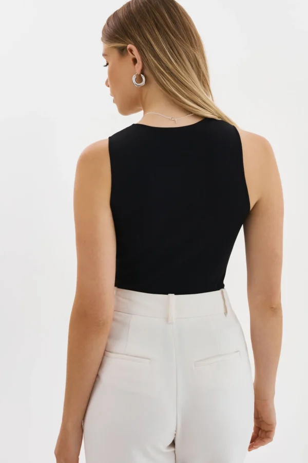 LAMARQUE Tops | AMBRA | Rib Knit Tank Top Black