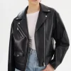 LAMARQUE Leather Jackets | ANDRADE | Recycled Leather Biker Jacket Black