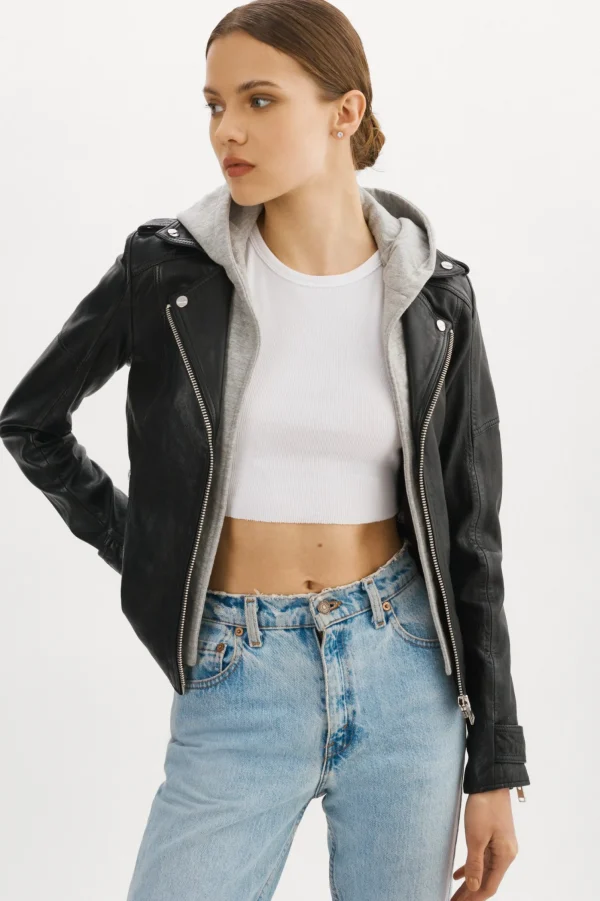 LAMARQUE Leather Jackets | ANNA | Leather Biker Jacket Black