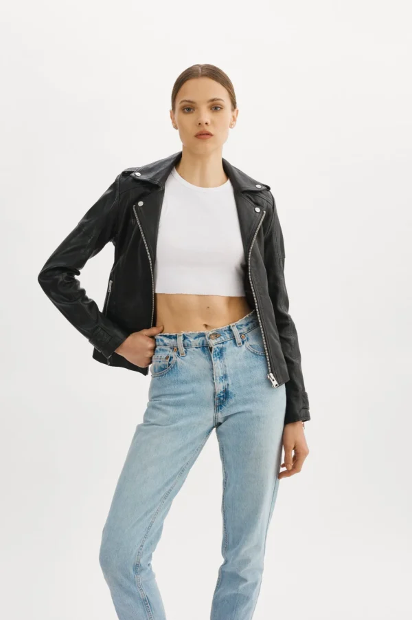 LAMARQUE Leather Jackets | ANNA | Leather Biker Jacket Black