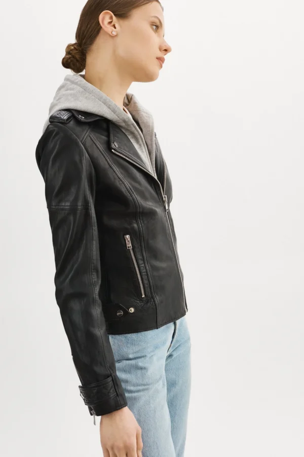 LAMARQUE Leather Jackets | ANNA | Leather Biker Jacket Black