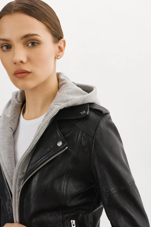 LAMARQUE Leather Jackets | ANNA | Leather Biker Jacket Black