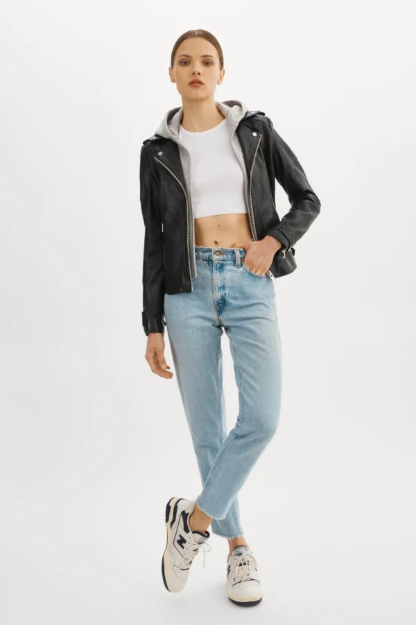 LAMARQUE Leather Jackets | ANNA | Leather Biker Jacket Black