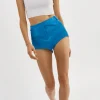 LAMARQUE Pants&Shorts | ANNAISE | Leather Hot Shorts Faded Jean