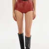 LAMARQUE Pants&Shorts | ANNAISE | Leather Hot Shorts Red