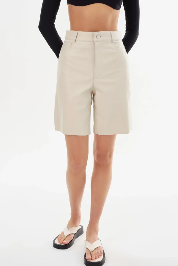 LAMARQUE Pants&Shorts | ARAE | Faux Leather Shorts Bone