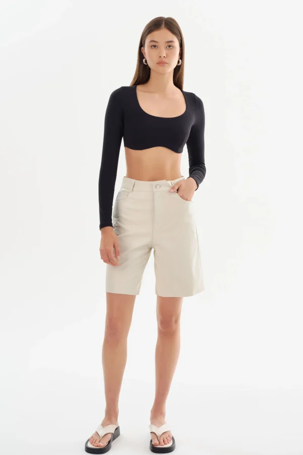 LAMARQUE Pants&Shorts | ARAE | Faux Leather Shorts Bone