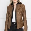 LAMARQUE Leather Jackets | ARLETTE | Leather Biker Jacket Rawhide