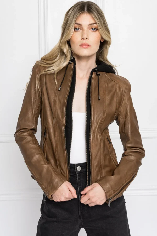 LAMARQUE Leather Jackets | ARLETTE | Leather Biker Jacket Rawhide