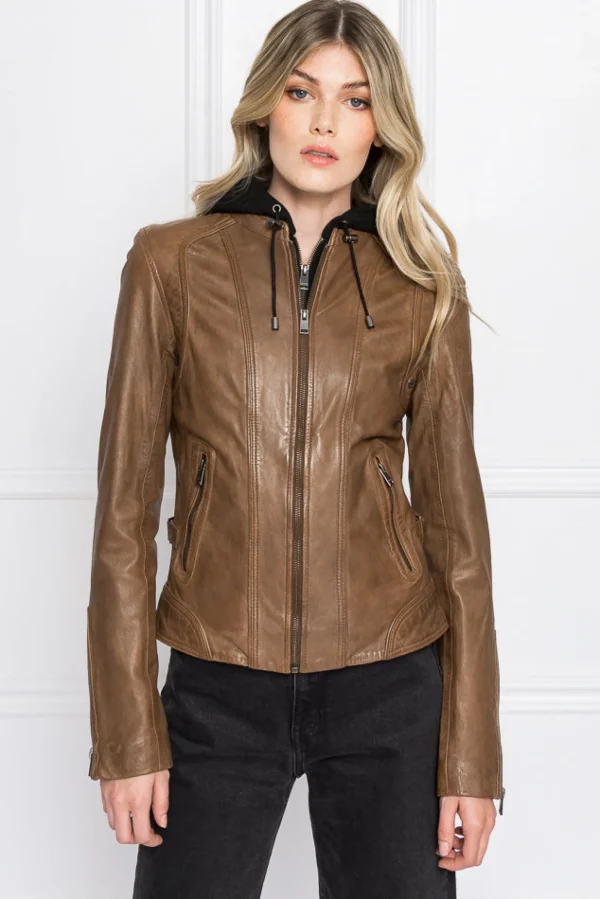 LAMARQUE Leather Jackets | ARLETTE | Leather Biker Jacket Rawhide