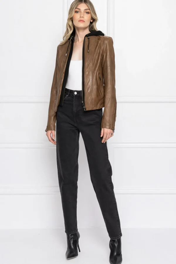 LAMARQUE Leather Jackets | ARLETTE | Leather Biker Jacket Rawhide