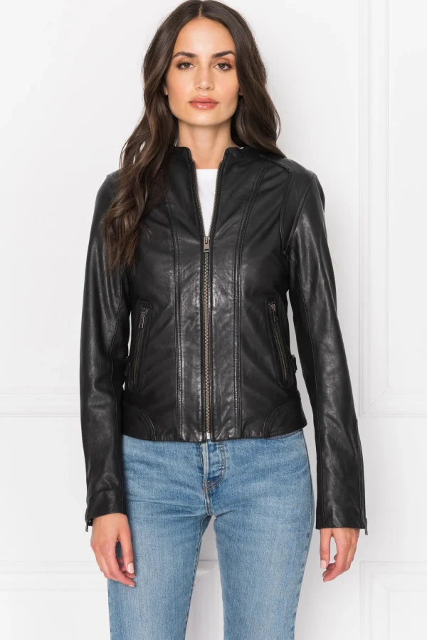 LAMARQUE Leather Jackets | ARLETTE | Leather Biker Jacket Black