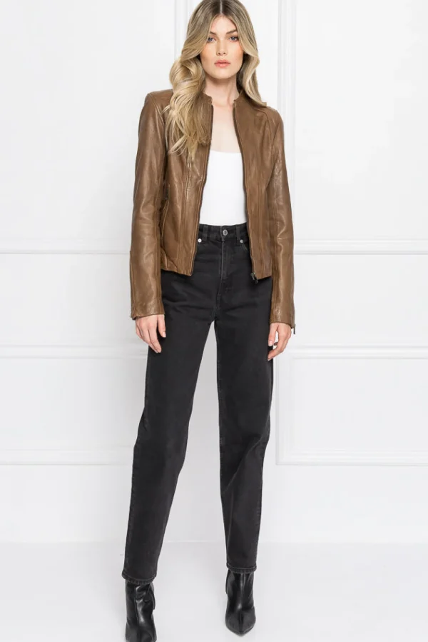 LAMARQUE Leather Jackets | ARLETTE | Leather Biker Jacket Rawhide