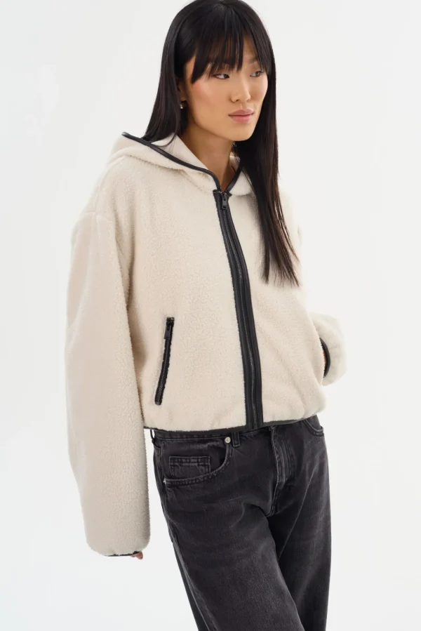 LAMARQUE Tops | ARLINA | Polar Fleece Zip-Up Hoodie Ivory