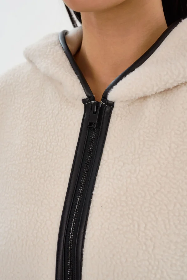 LAMARQUE Tops | ARLINA | Polar Fleece Zip-Up Hoodie Ivory