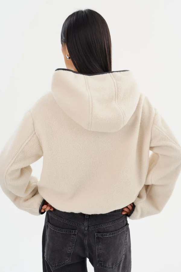 LAMARQUE Tops | ARLINA | Polar Fleece Zip-Up Hoodie Ivory